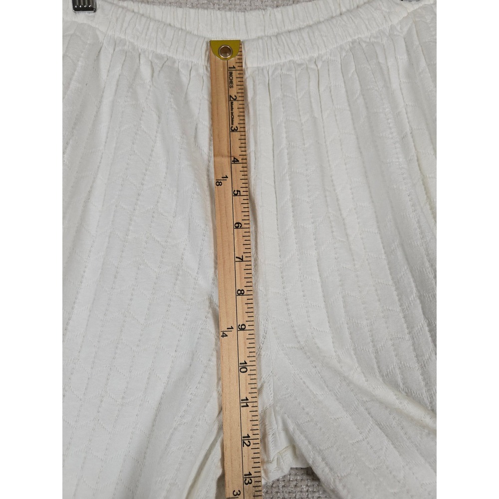 DWSF Vintage White Textured 100% Cotton Elastic Waist Pants Made‎ in USA 26x27 - Picture 5 of 10